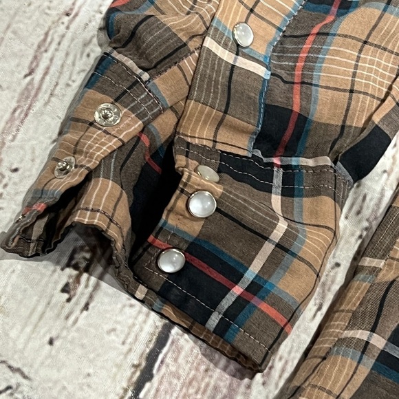 Vintage Western Rancher Rockabilly Plaid Rock Creek Ranch Button Down Shirt - Picture 3 of 5